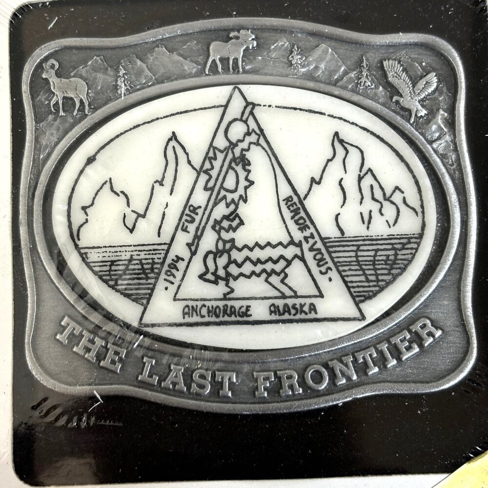 KIANA 1994 Alaska” Fur Rendezvous “ Belt Buckle Fur Rondezvous Vtg NWOT